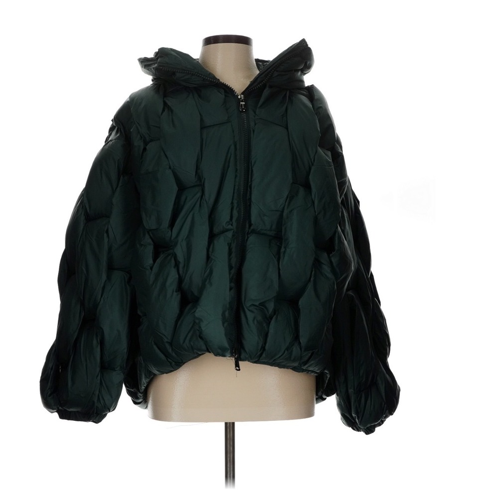 Cristianzerotre glacier puffer coat Large Green Braided Quilted women's